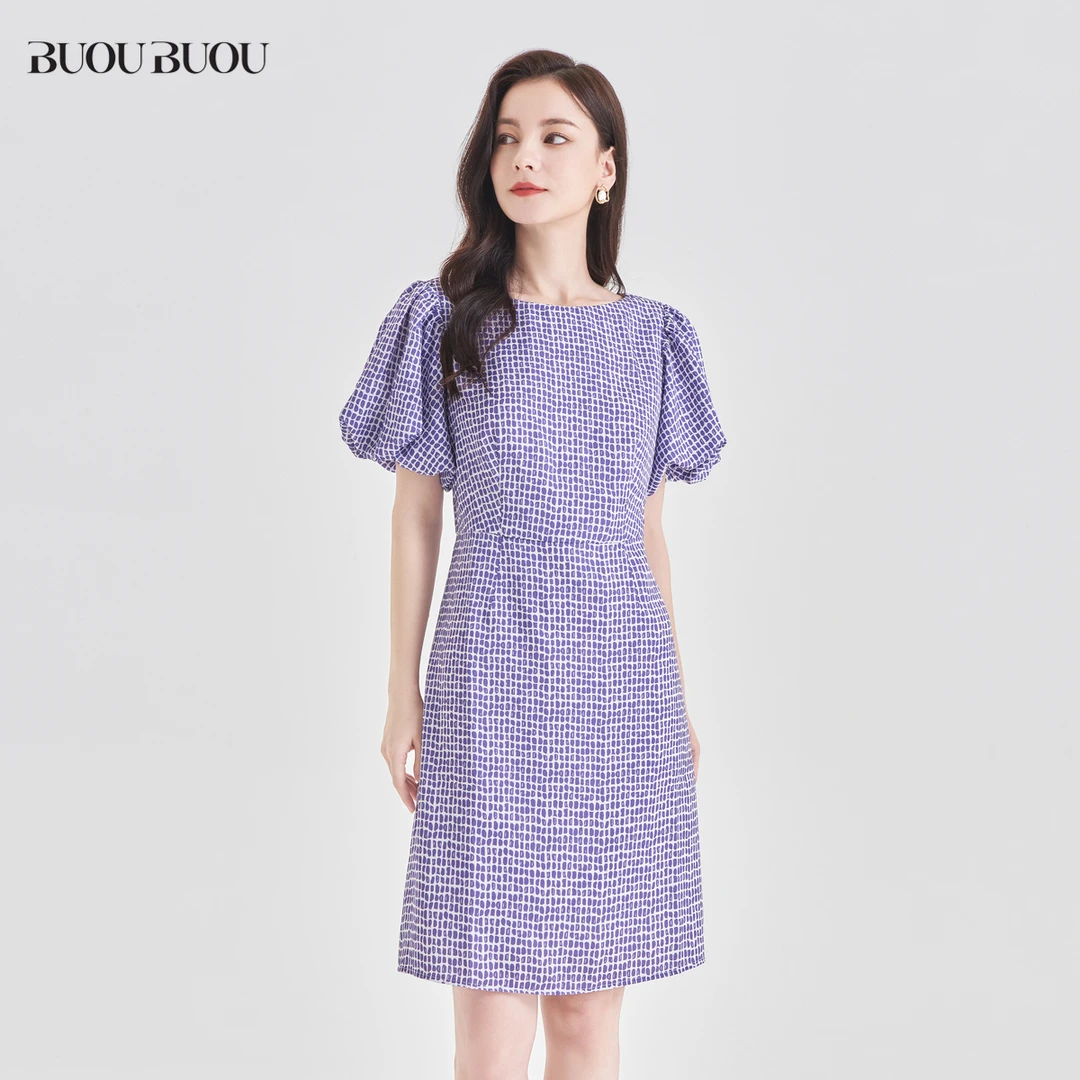 BuouBuou法式公主袖印花连衣裙女夏季新DJ2G068