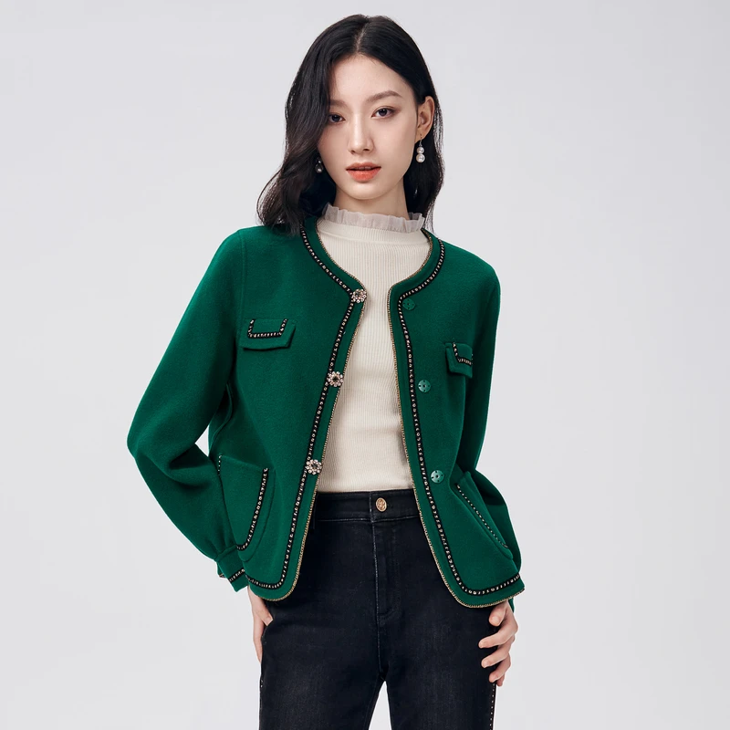 BuouBuou新款洋气百搭女装老钱风松弛感毛呢外套BJ4C894