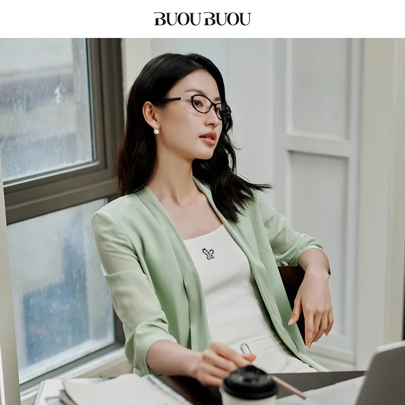 BuouBuou【醋酸】商场同款法式通勤抽褶袖外套女BKCC061