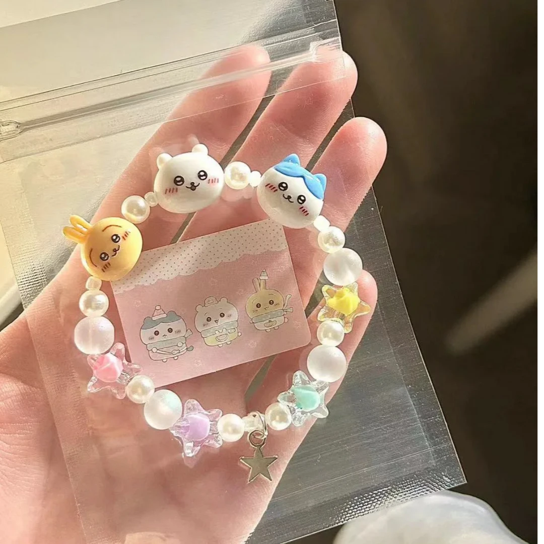 非金属树脂手链 爆款chiikawa小众设计感吉伊小八乌萨奇串珠手链