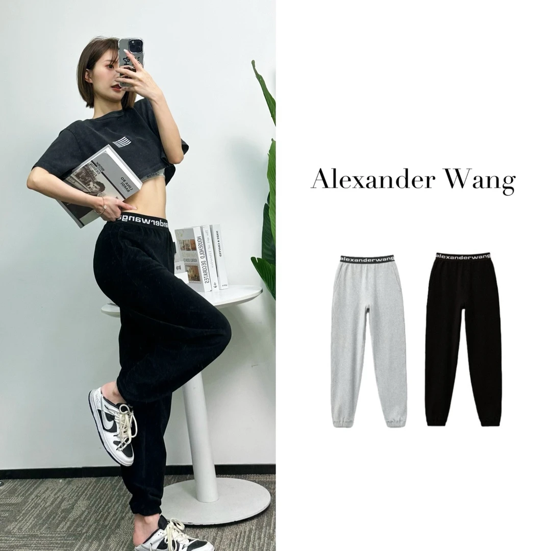 AlexanderWang亚历山大王 SS20经典时尚弹力灯芯绒款松紧休闲长裤