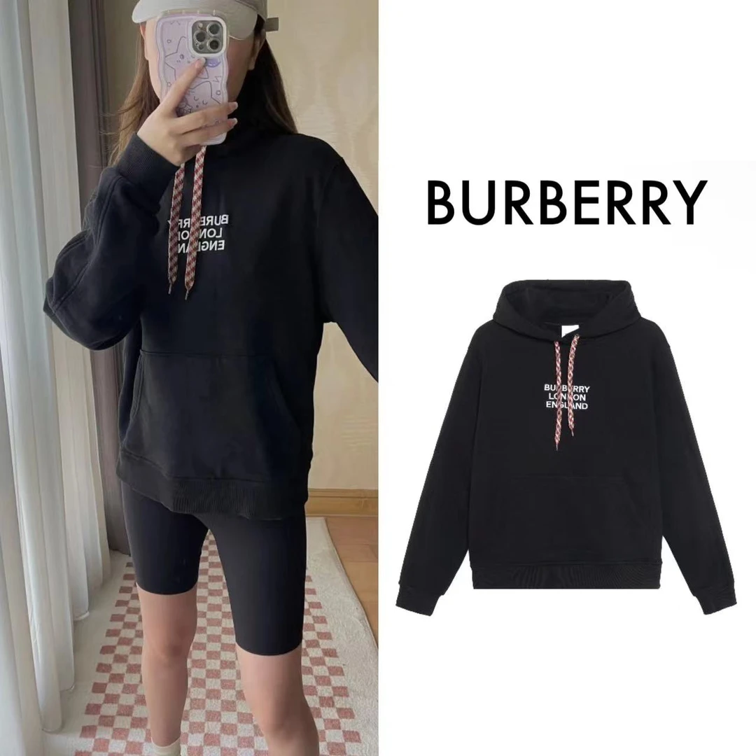 BURBERRY博柏利 彩色抽绳 纯色 百搭螺纹袖口 刺绣徽标 连帽卫衣