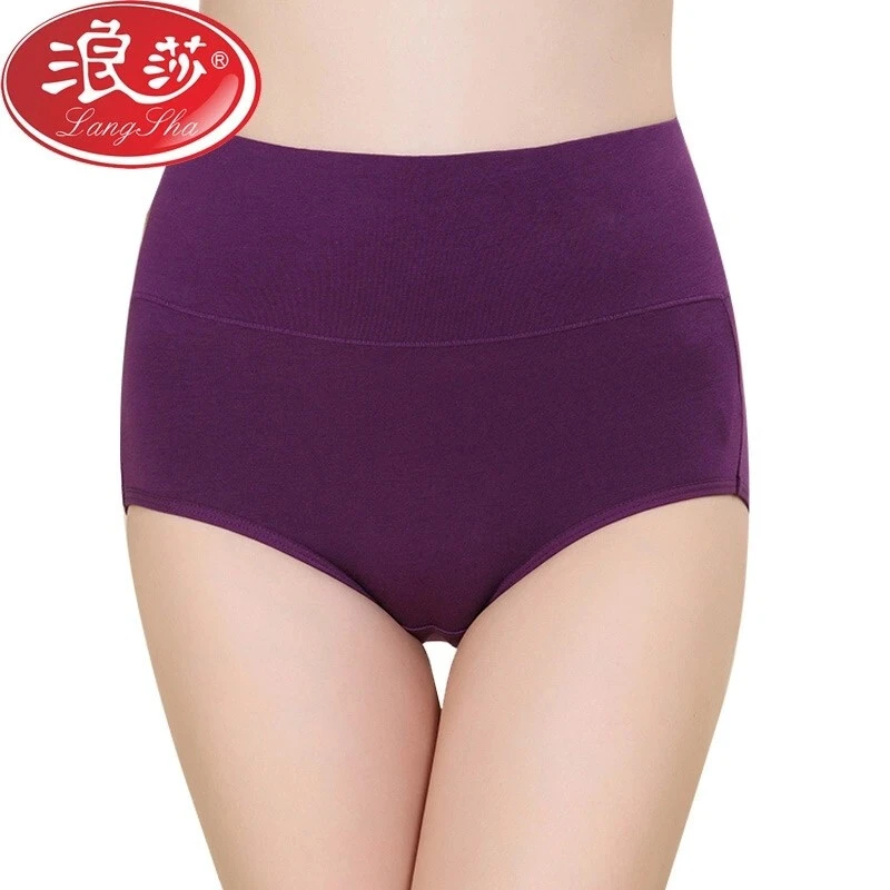 LangSha/浪莎内裤女纯棉高腰收腹胖MM大码透气中老年女士三角裤头