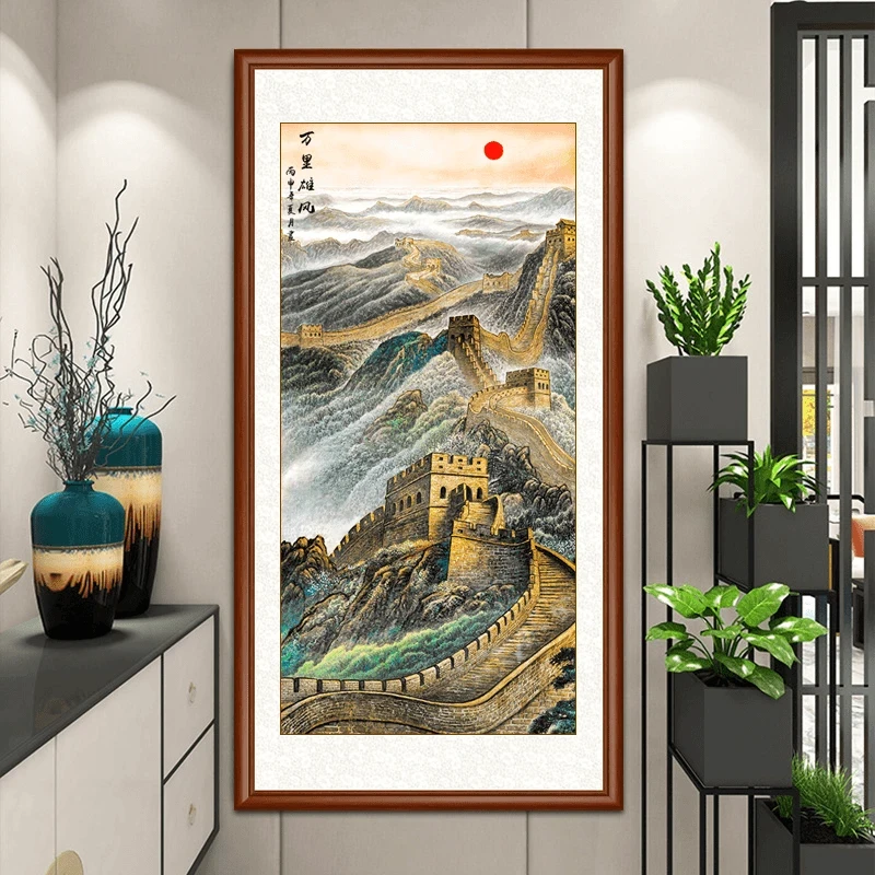【万里雄风】双十一 高清微喷装饰画玄关过道山水挂画玄关装饰画