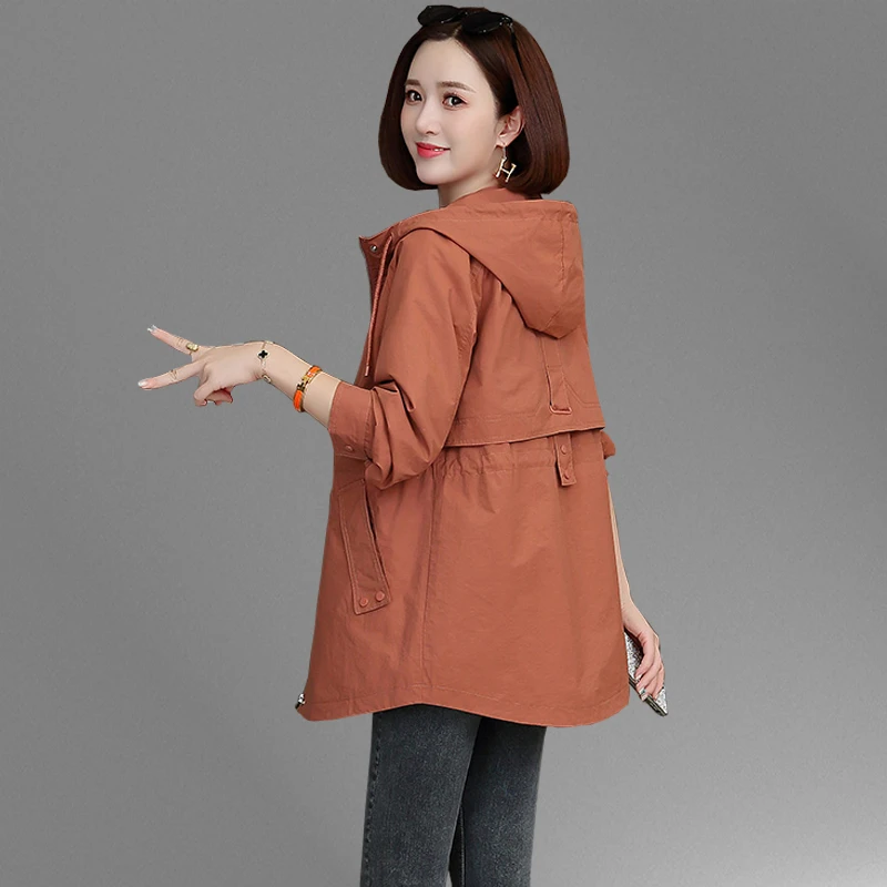 大码风衣女中长款小个子2025春秋装新款韩版显瘦气质休闲夹克外套