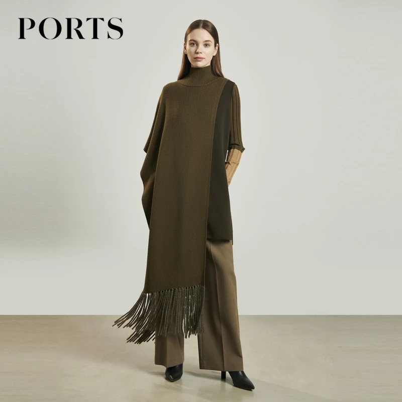 【羊毛系列】PORTS宝姿女装 秋冬时尚气质长袖高领百搭通勤针织毛衣