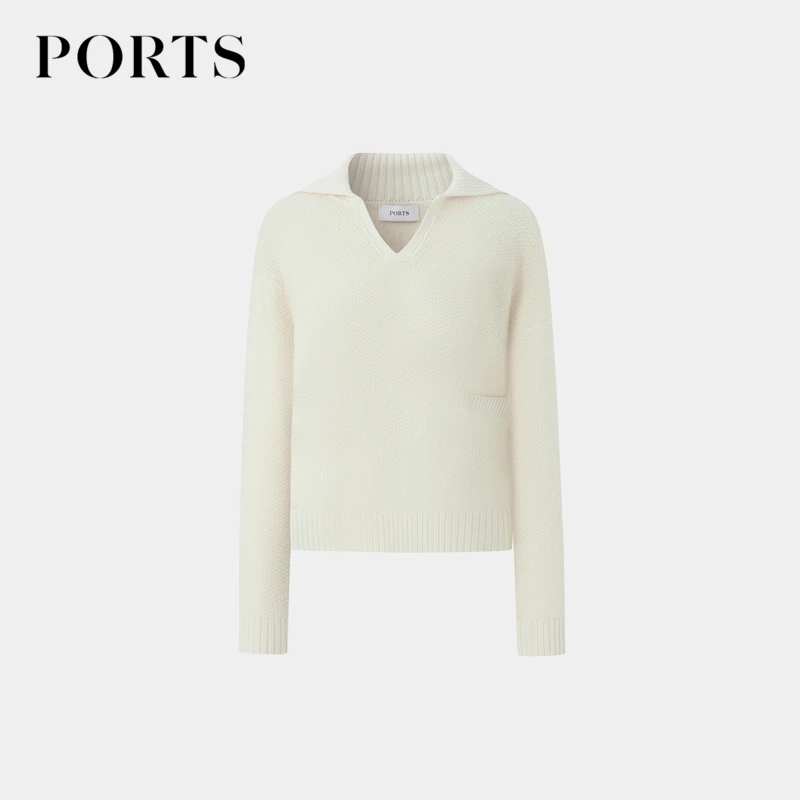 PORTS宝姿女装冬季通勤简约温柔风精致绒感针织套头毛衣