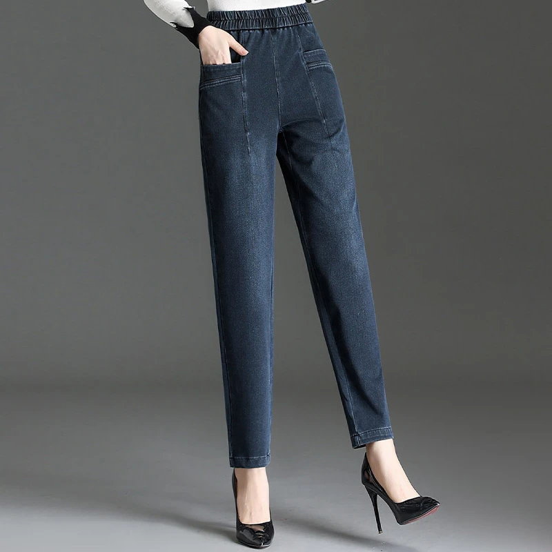 新款时尚牛仔裤女2025秋冬新款宽松显瘦高腰长裤女潮流百搭休闲裤