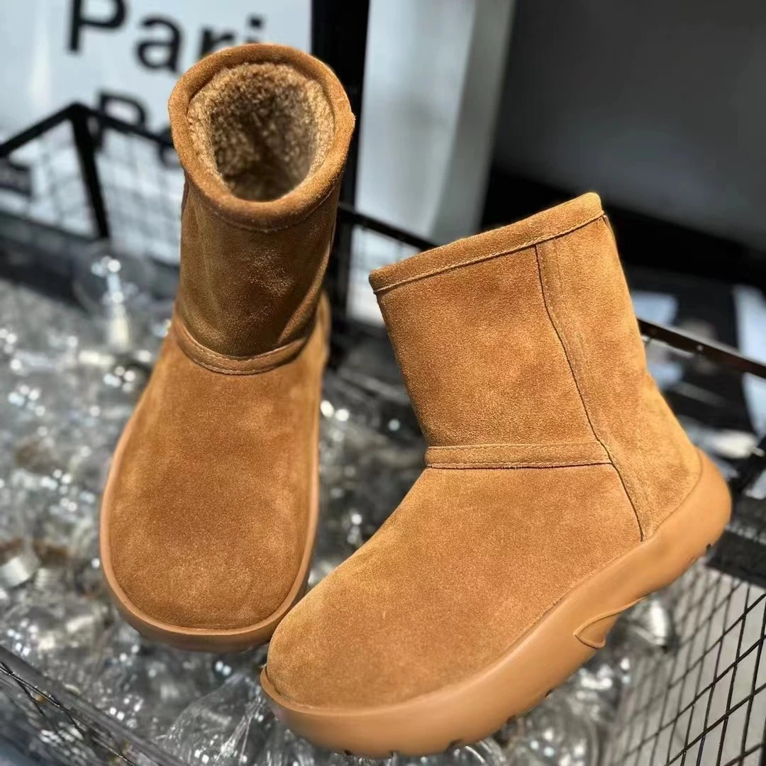 福利秋季新款时尚加绒加厚保暖冬季中筒雪地靴2CJ2101