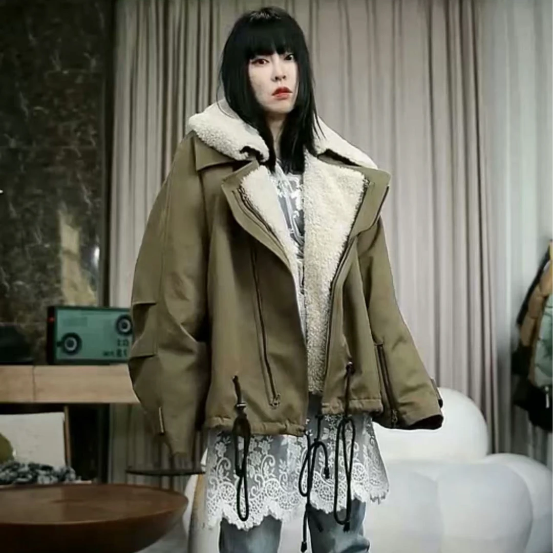 infobyfive福利冬季新款嘎嘎保暖真两件毛毛夹克外套2DL0801