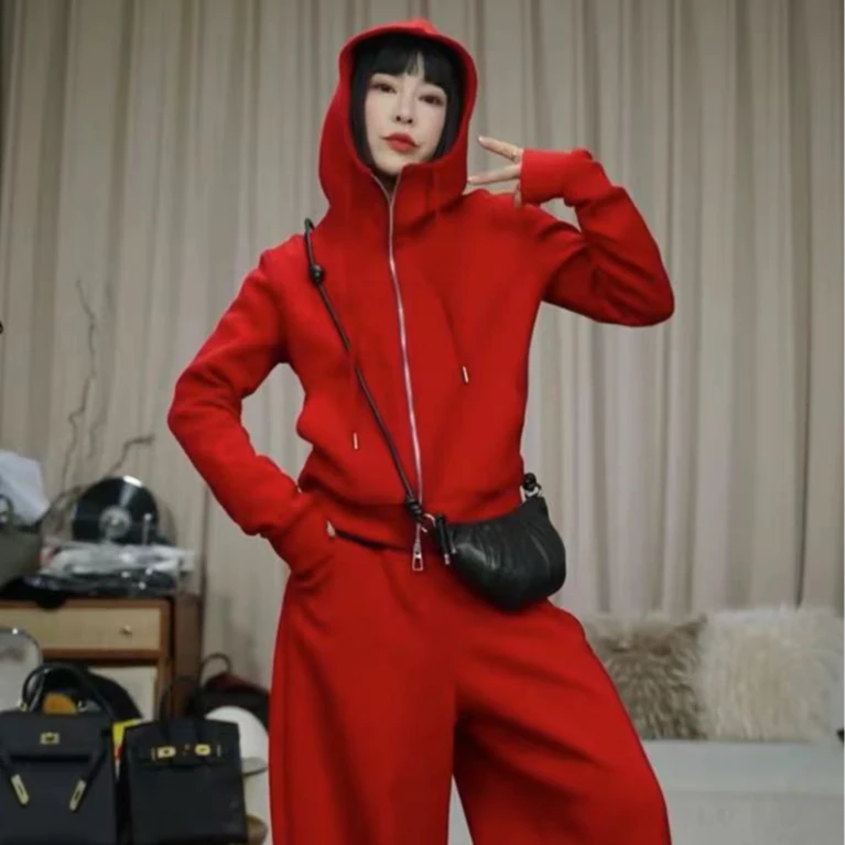 infobyfive福利瘦瘦女士休闲带帽连帽套指卫衣2DH1603