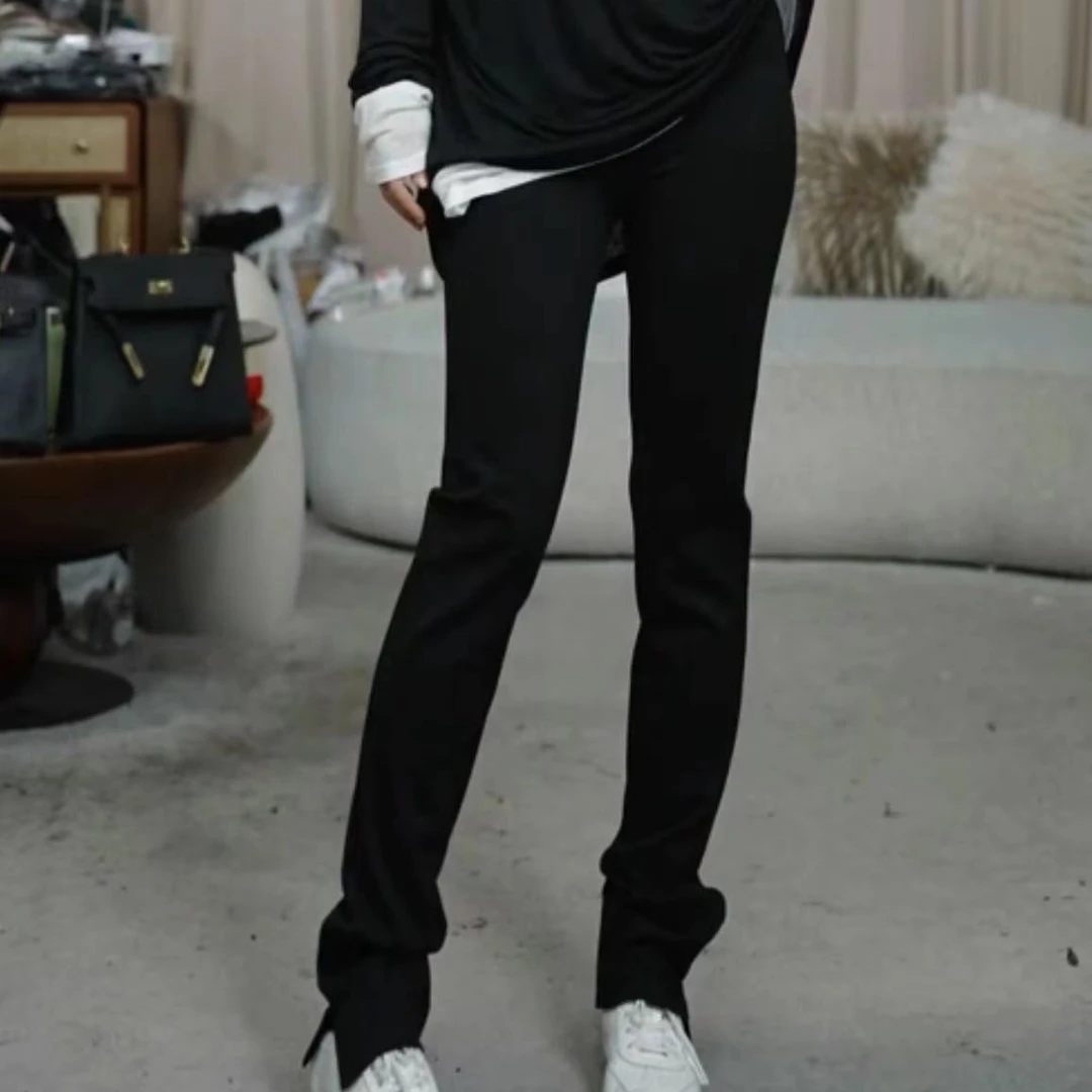 infobyfive2025新款腿精小开叉显瘦休闲修身瘦瘦裤2DH2303