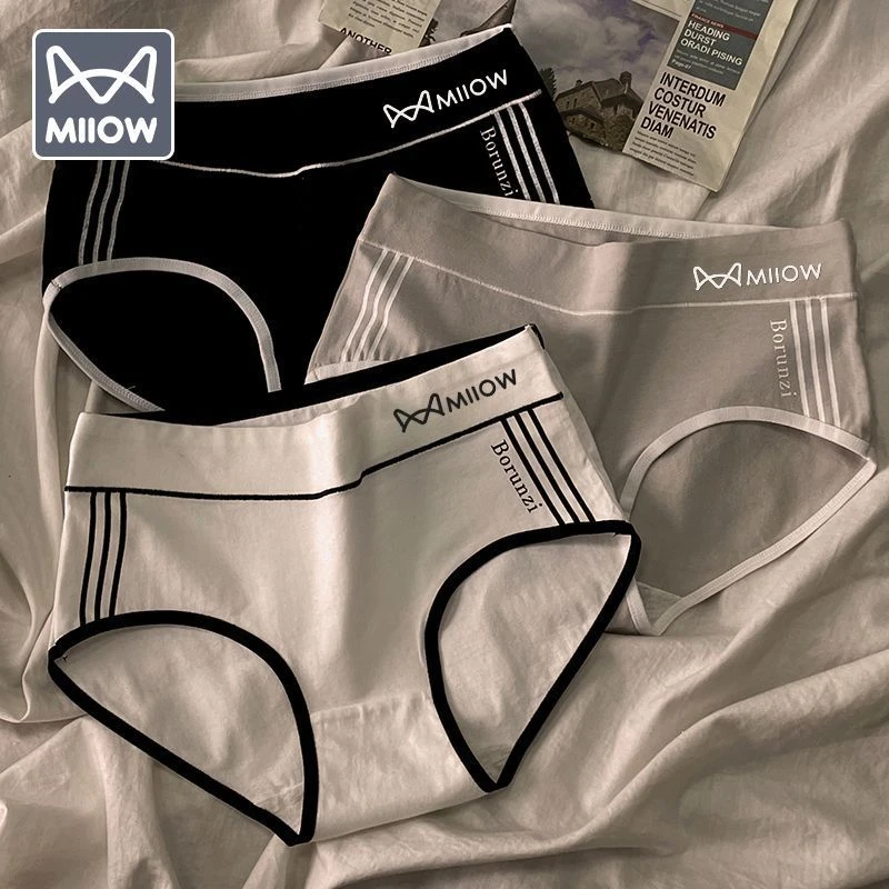 猫人内裤女纯棉抗菌透气中腰网红爆款ins少女学生无痕三角裤短头