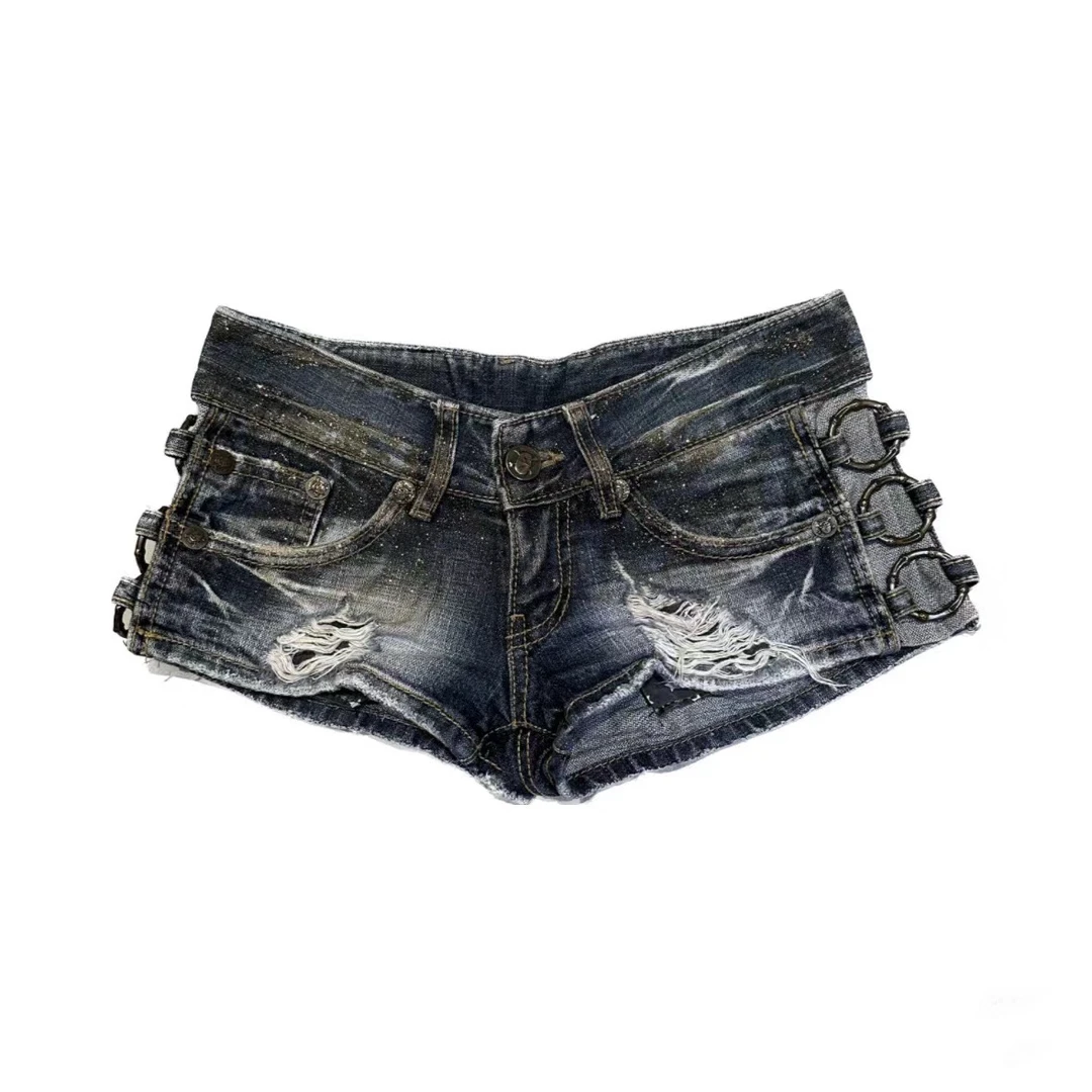 「只能在直播间购买」网红辣妹低腰牛仔短裤包裙y2k夏季古着短裤