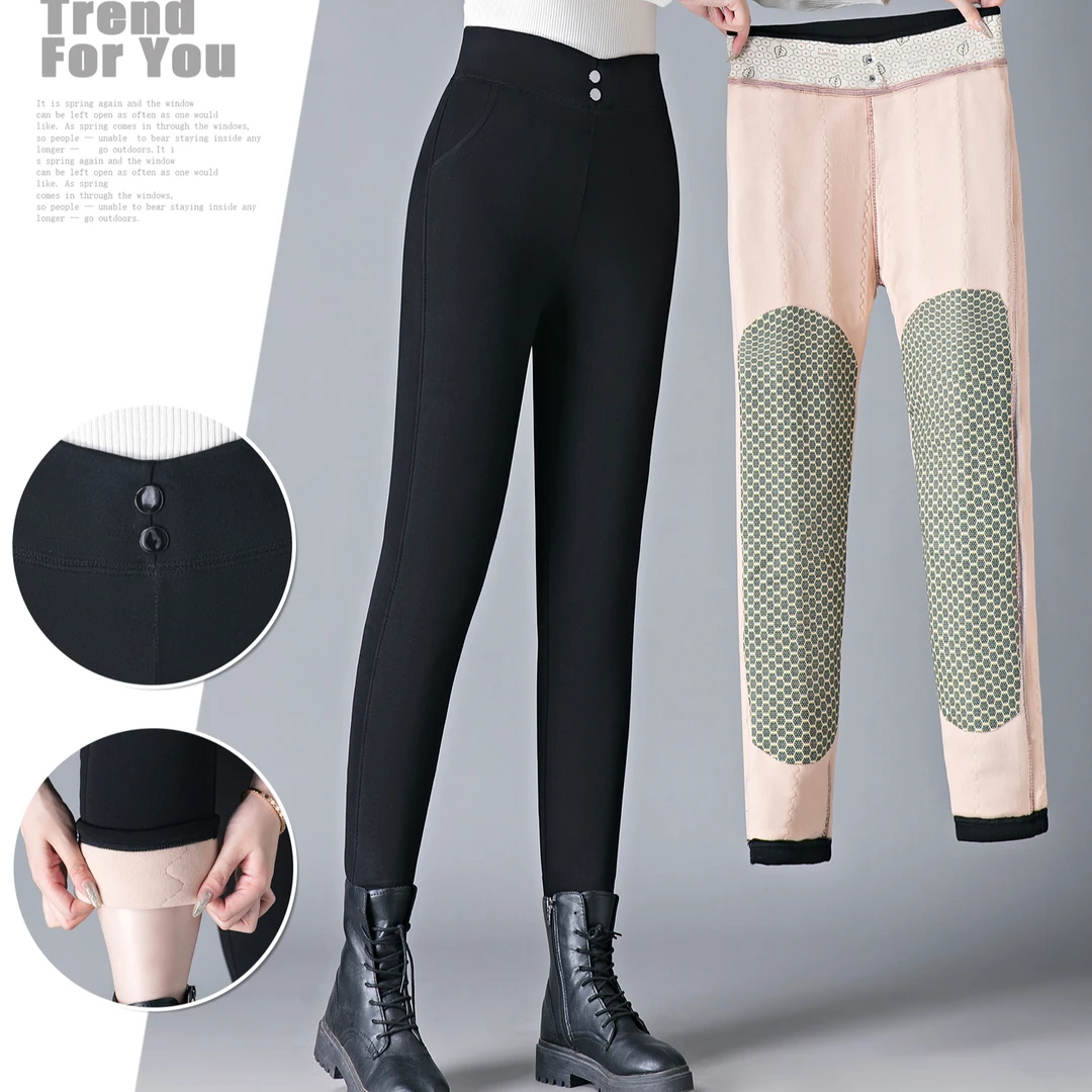 【反季驼绒棉裤外穿】高腰口袋加厚妈妈大码宽松中老年保暖抗寒