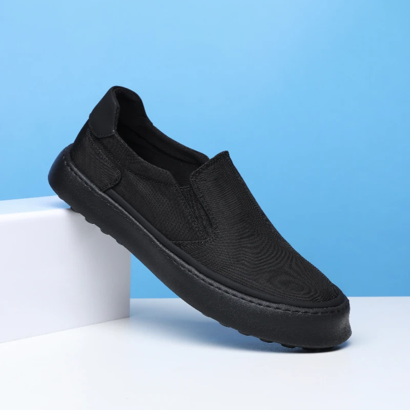 1258新品冰丝莱卡科技布休闲一脚蹬软底软面男鞋高品质时尚百搭