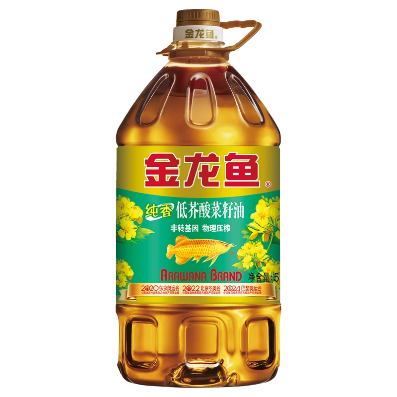 金龙鱼 非转基因物理压榨纯香低芥酸菜籽油 5l/桶