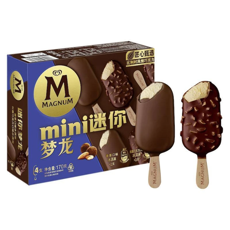 迷你梦龙香草+松露口味冰淇淋 4支装雪糕同城送