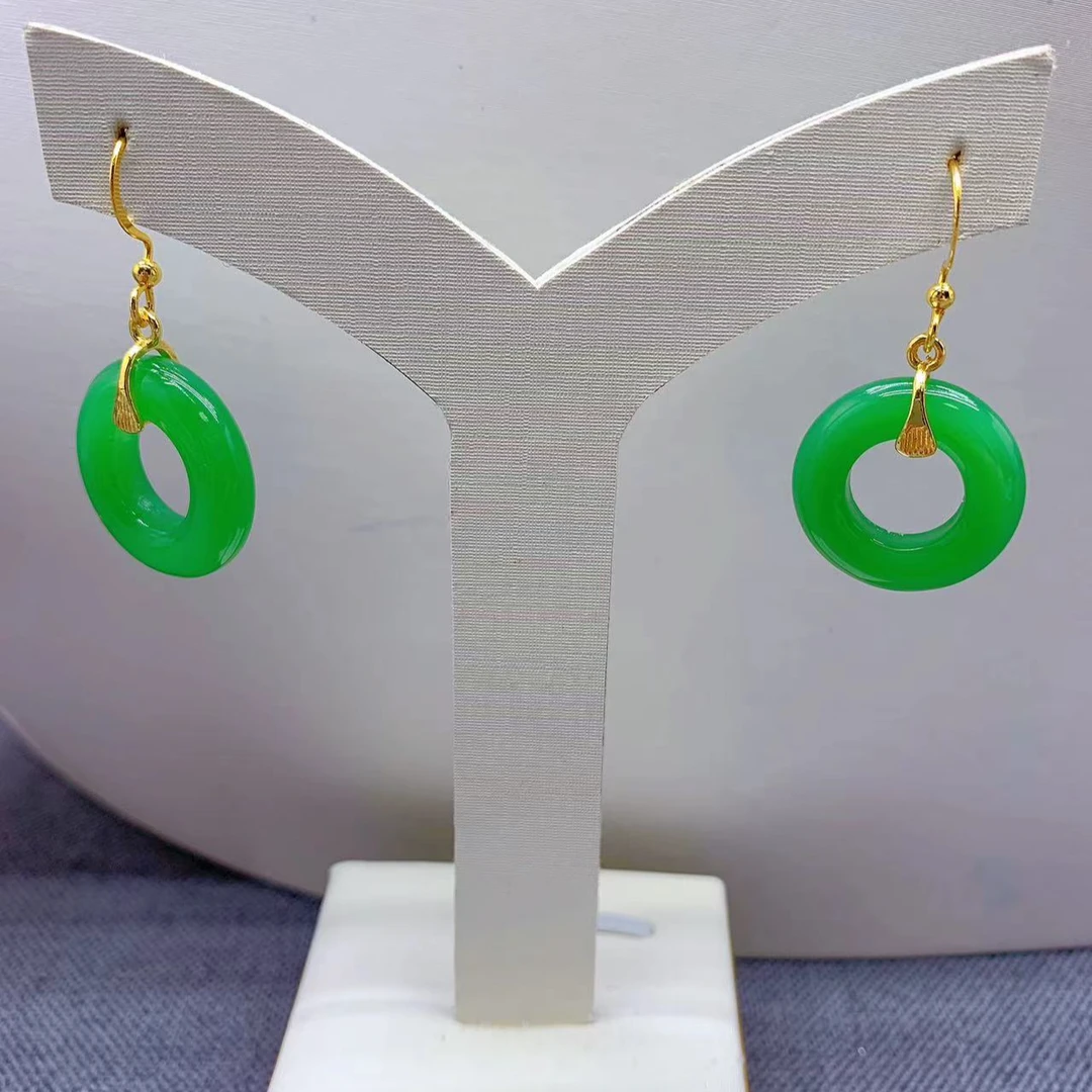 5号和田玉甜甜圈耳饰