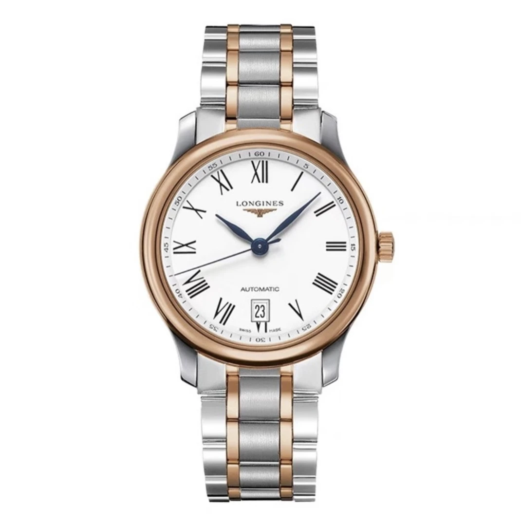 99新 Longines/浪琴 名匠系列L2.628/38.5mm/18k间金罗马白盘