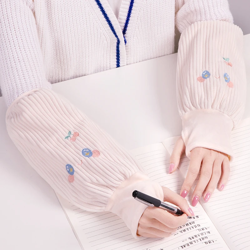 袖套长款护袖秋冬季女保暖防污套袖韩版短款成人学生工作可爱上班