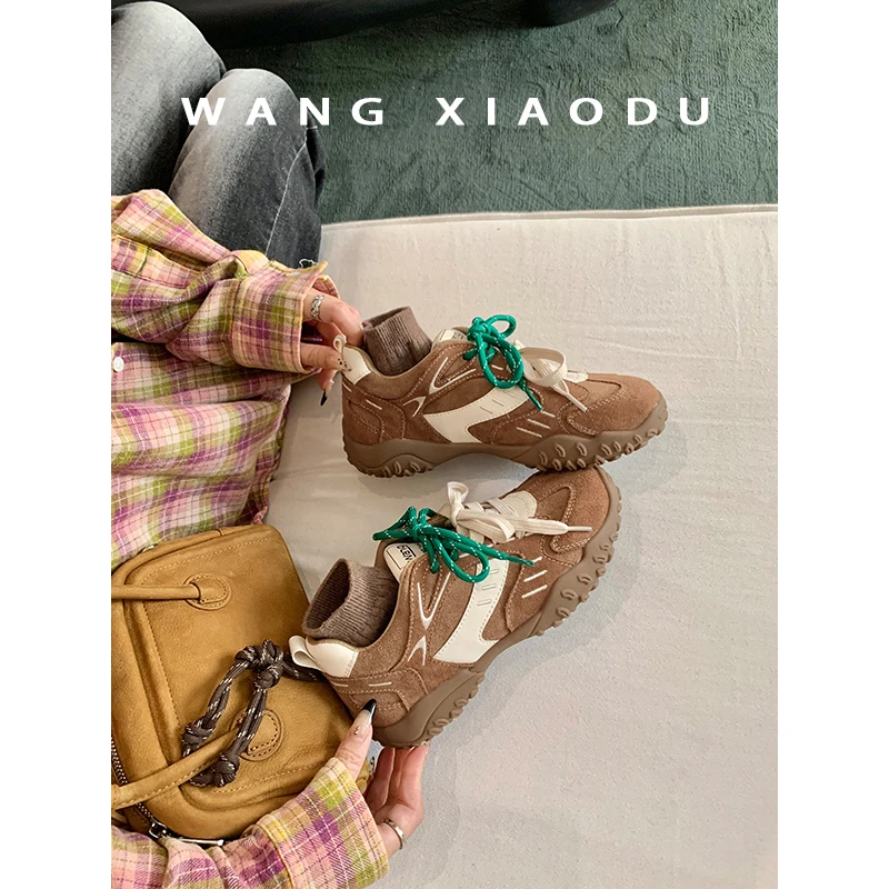 【王小毒】猫爪德训●复古厚底老爹鞋女2024秋冬新款撞色休闲鞋秋季