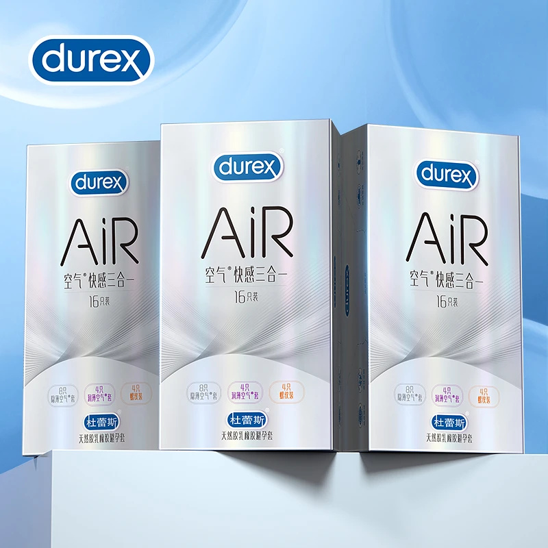 durex/杜蕾斯AiR空气快感三合一天然胶乳橡胶避孕套男用超薄安全套男女用夫妻房事计生用品套套