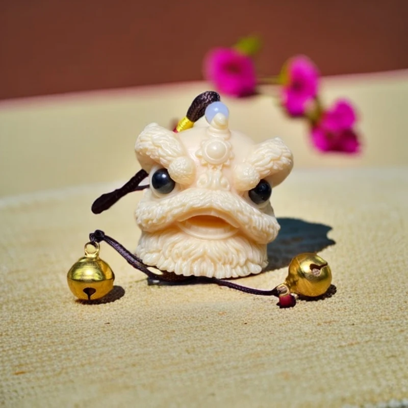 象牙果DIY雕刻国潮醒狮造型挂件饰品创意汽车挂件钥匙扣挂配