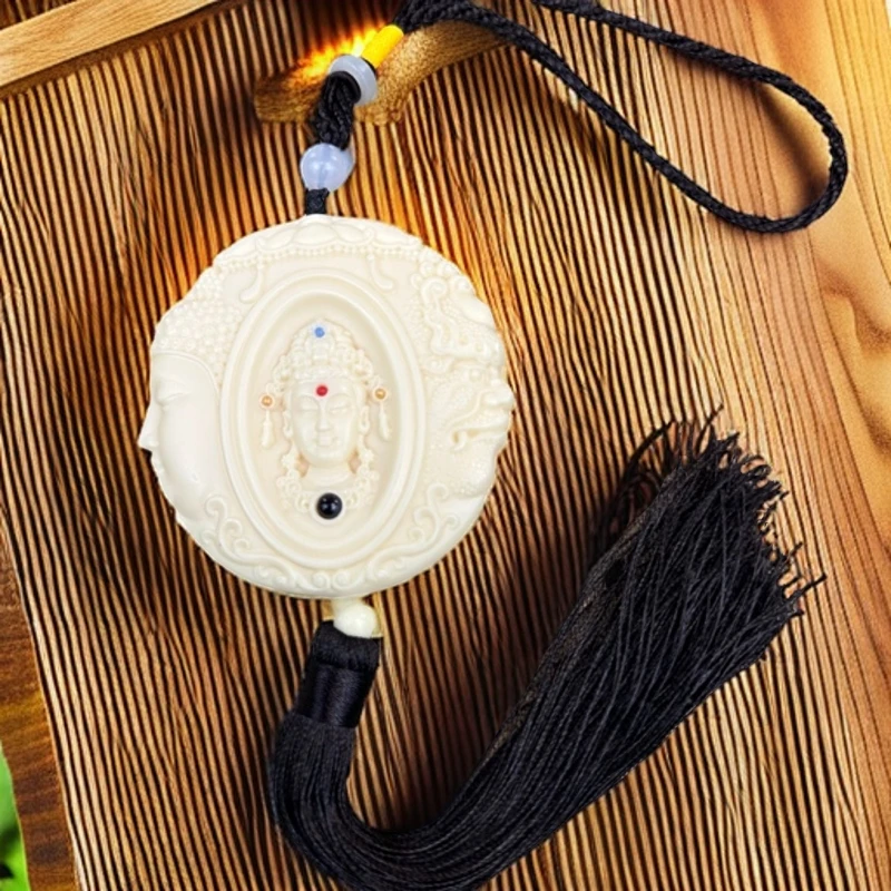 菩提果象牙果一念之间车挂件佛魔手把件工艺品雕刻摆件把玩