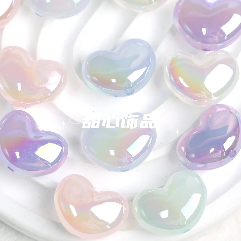果冻爱心微胖小爱心串珠diy亚克力散珠手工手机链车挂饰品配件