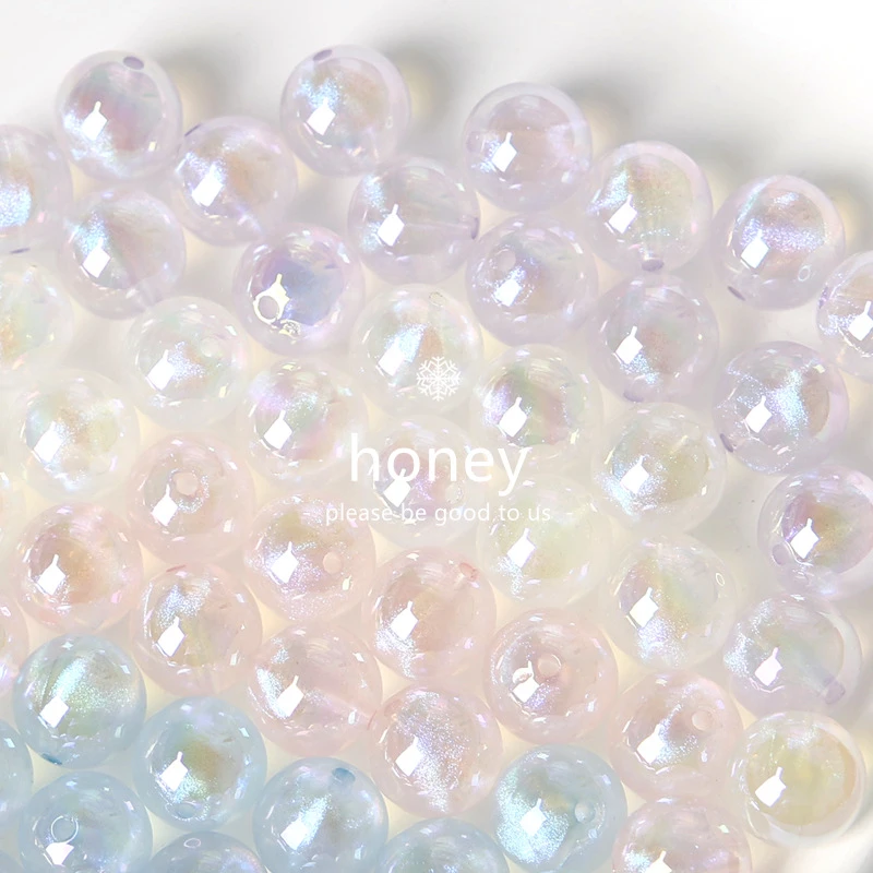 手绘珠底亮银河马贝星空细闪串珠亚克力散珠DIY手机链手链配件