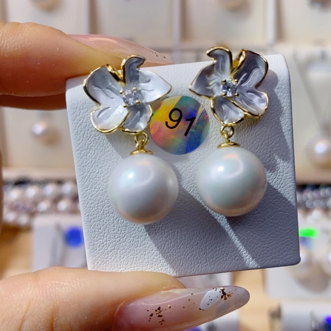 淡水珍珠耳饰合金
