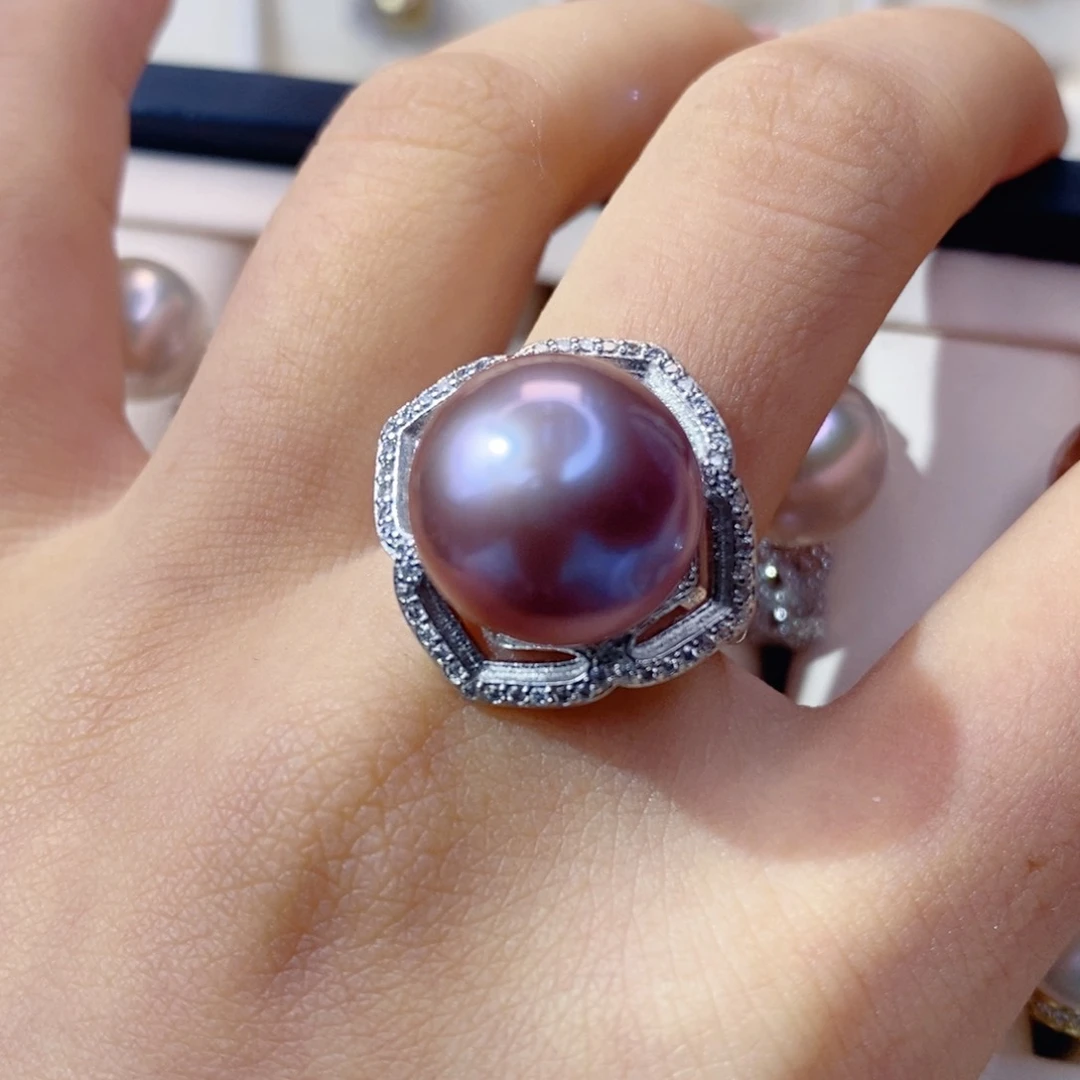 淡水珍珠戒指银S925镶嵌