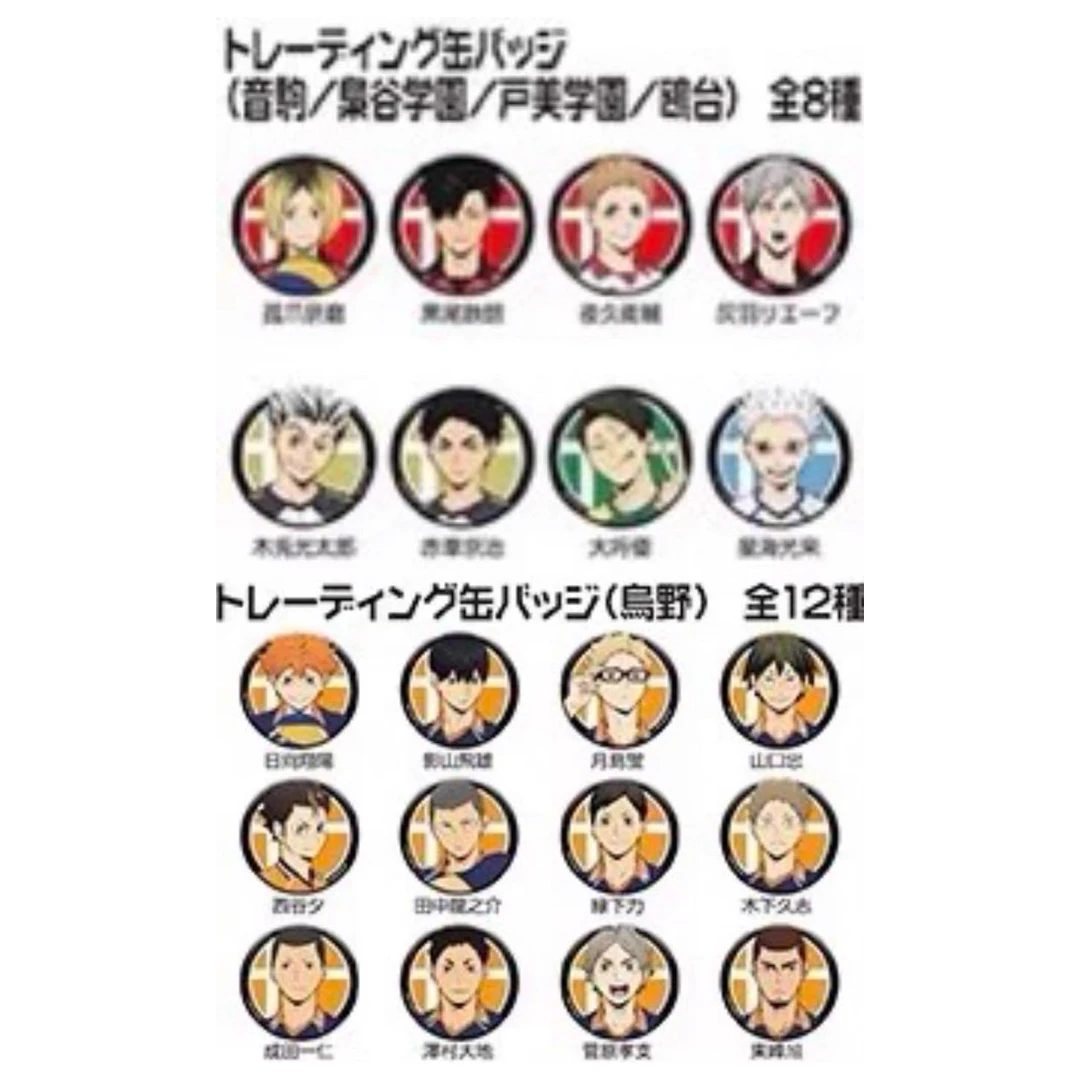 排球少年秋日祭乌野/音驹 吧唧徽章 1枚 (拆盒 禁未成年下单