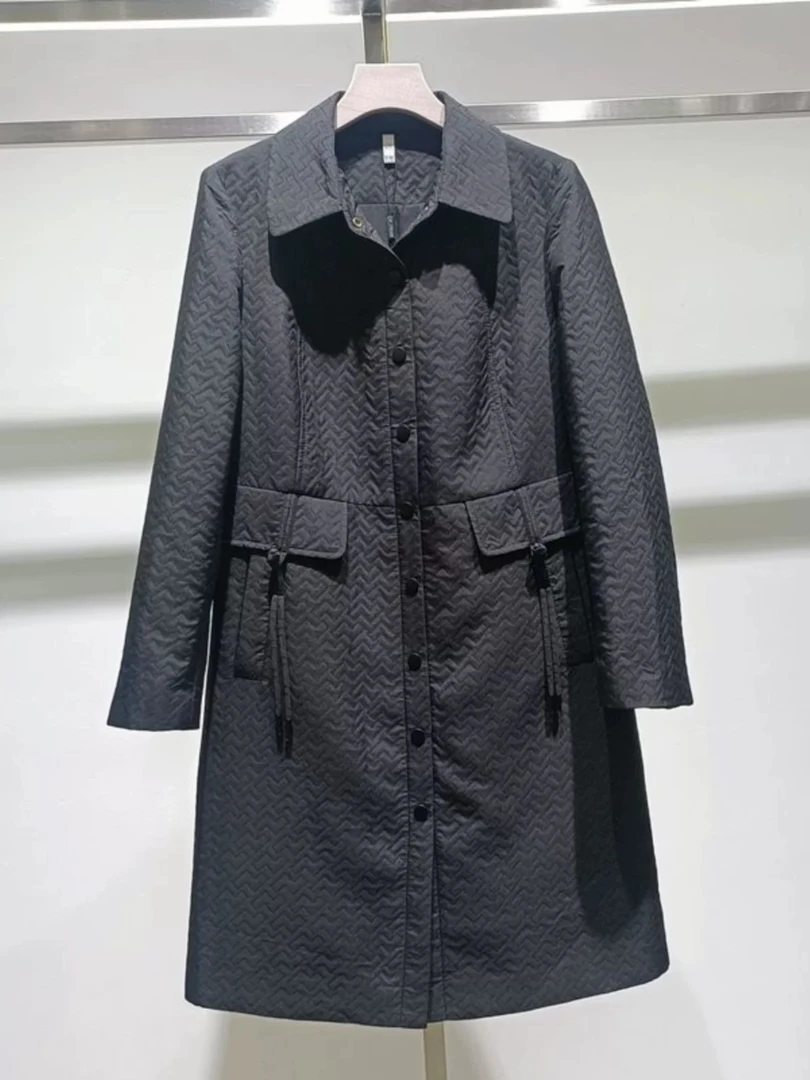 【F209】春季新品经典通勤单排扣风衣外套