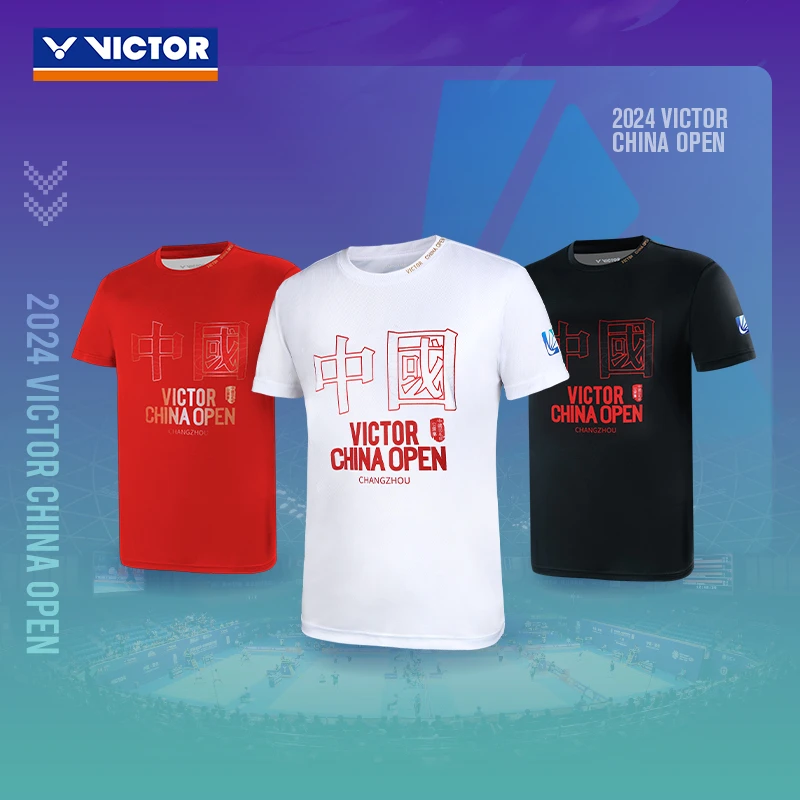 VICTOR/威克多2024中国公开赛限量纪念文化衫运动透气羽毛球服T恤