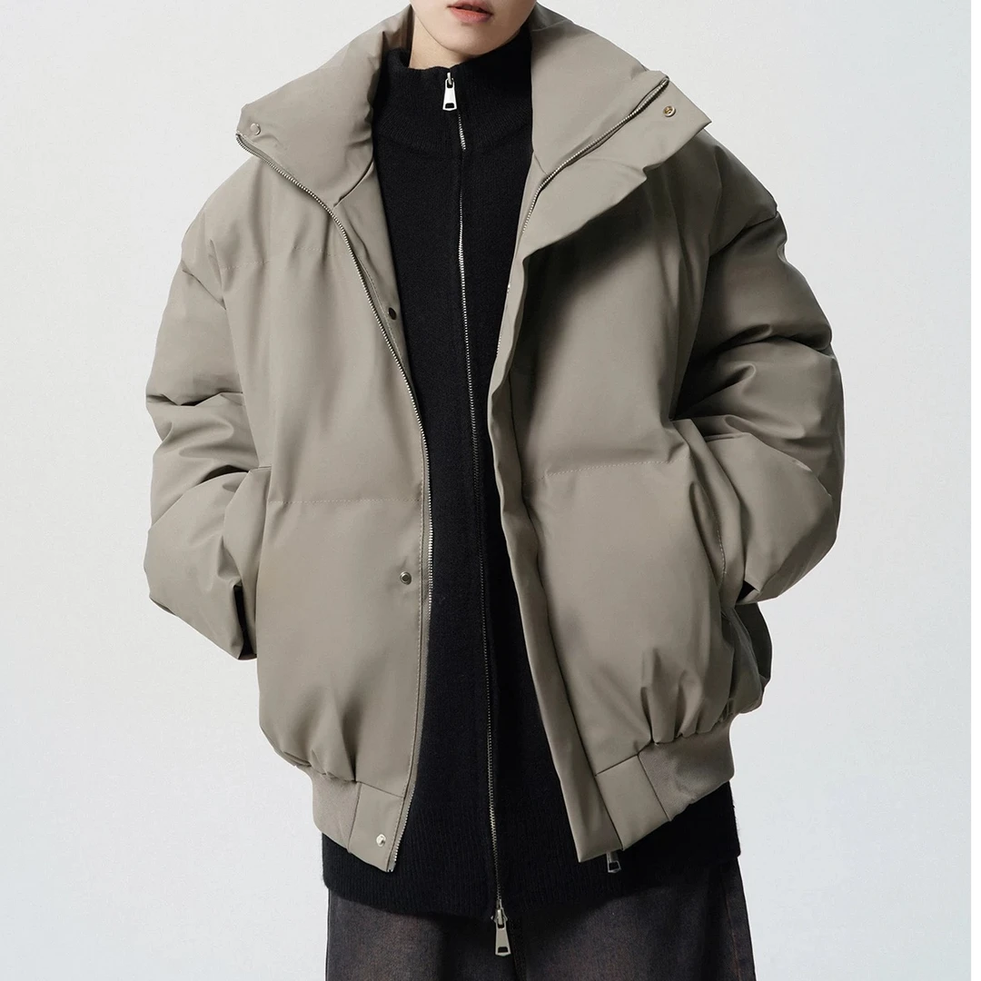美式潮牌重磅立领男女皮棉服冬高街cleanfit棉衣加厚保暖秋冬款