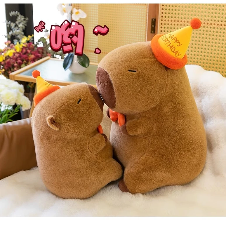 CAPYBARA礼帽卡皮巴拉【40CM】呆萌水豚毛绒玩具公仔可爱礼物