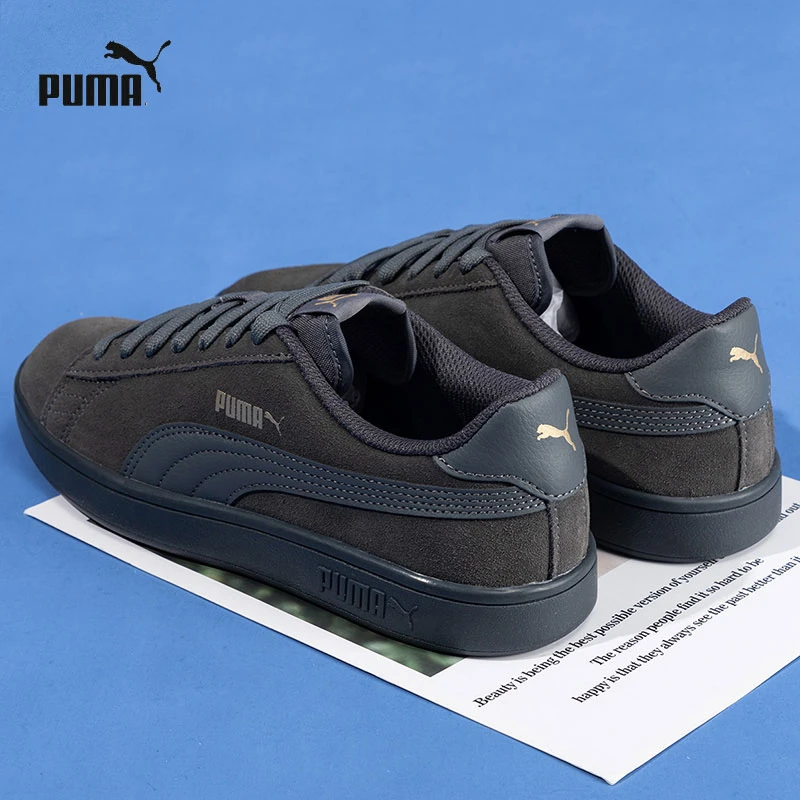 PUMA彪马舒适情侣2023秋冬新款灰色金标潮流时尚低帮运动鞋391840