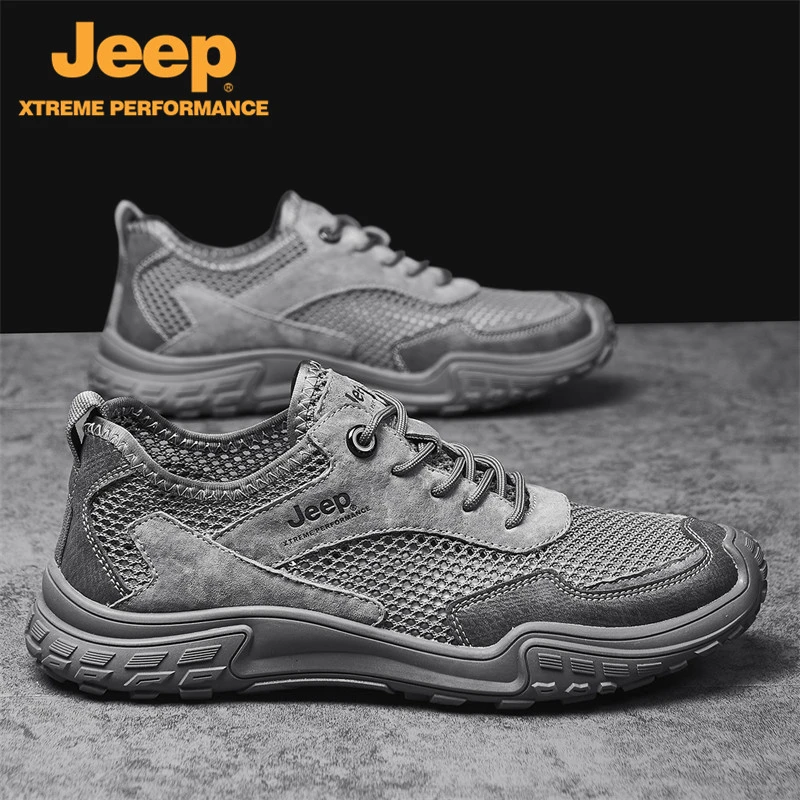 JEEP吉普男鞋新款夏季透气网面鞋百搭旅游男士运动徒步登山休闲鞋