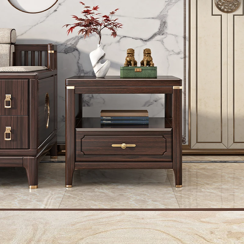 紫金檀实木边几新中式客厅沙发角几方几茶几卧室床头储物柜210408