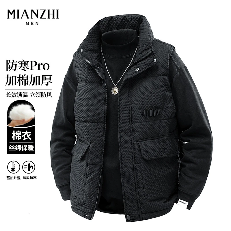 棉致工装棉马甲外套男士秋冬季2025新款加厚保暖美式潮流立领背心