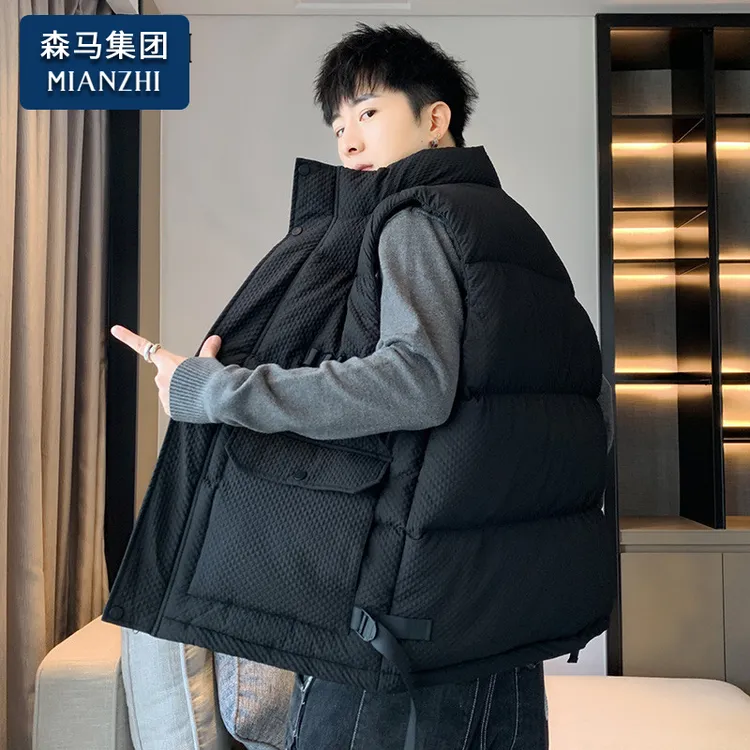 森马集团棉致立领马甲秋冬外套男士春秋季无袖背心男装棉马夹衣服