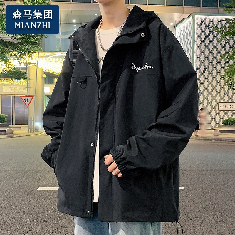 棉致外套男生秋冬季新款潮牌连帽上衣服港风春秋宽松痞帅男士夹克