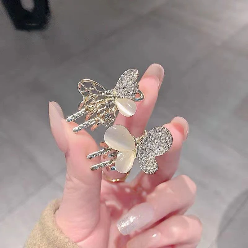 新款蝴蝶碎发夹少女抓夹仙女前额迷你小号刘海侧边夹顶夹子头饰女