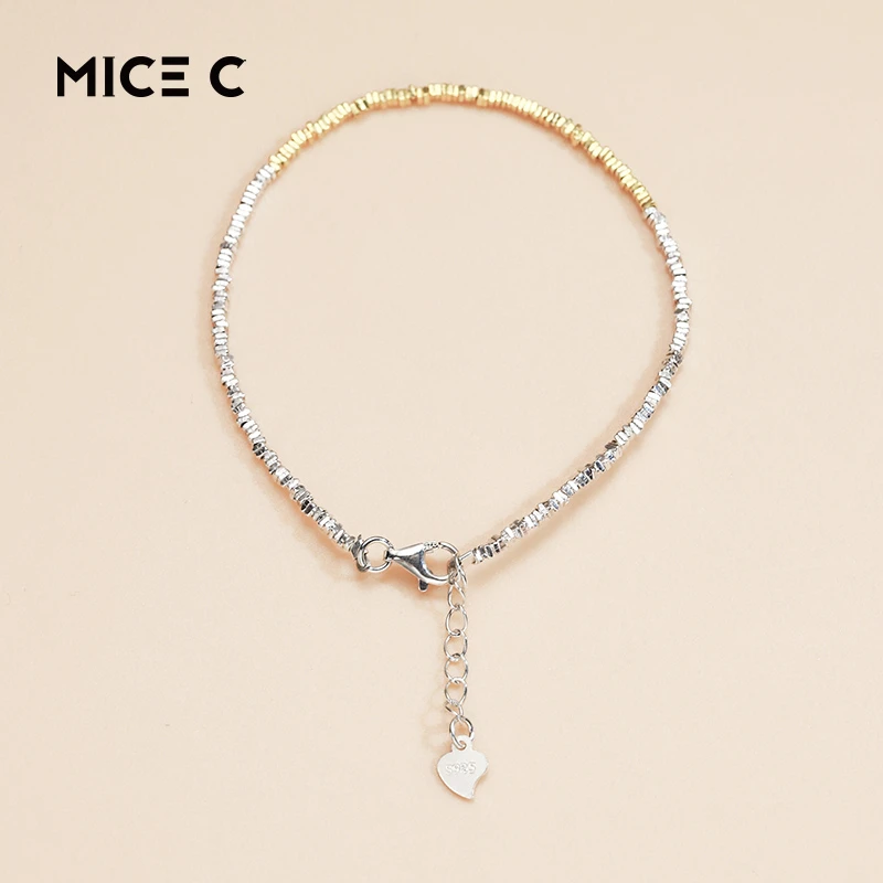 925银手链 MICC【织知】 落日余晖手链 纯银手链碎银拼接素款简约
