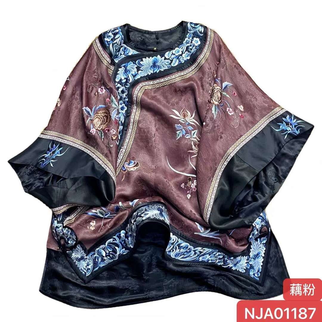 娜家太太服NJA（01187）上衣重工刺绣民族风斜襟中国风设计师双层