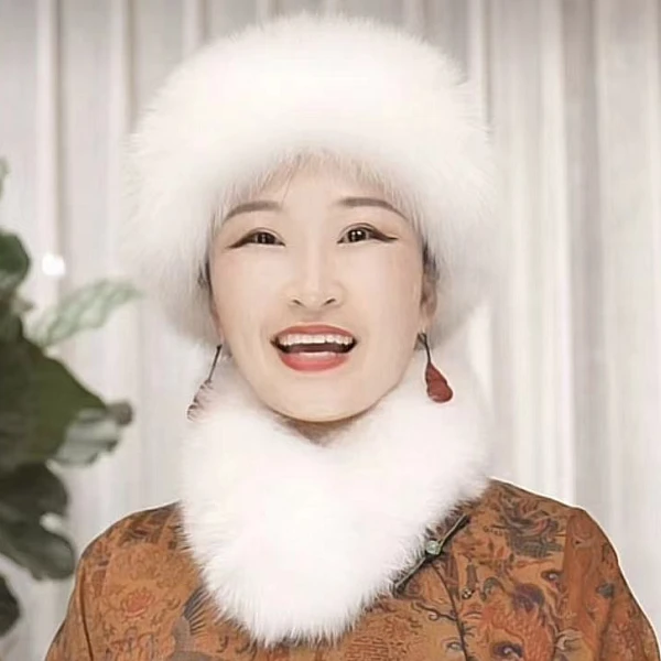 娜家狐狸毛空顶帽民族风女士秋冬帽子LL（0007）冬季网红保暖时尚