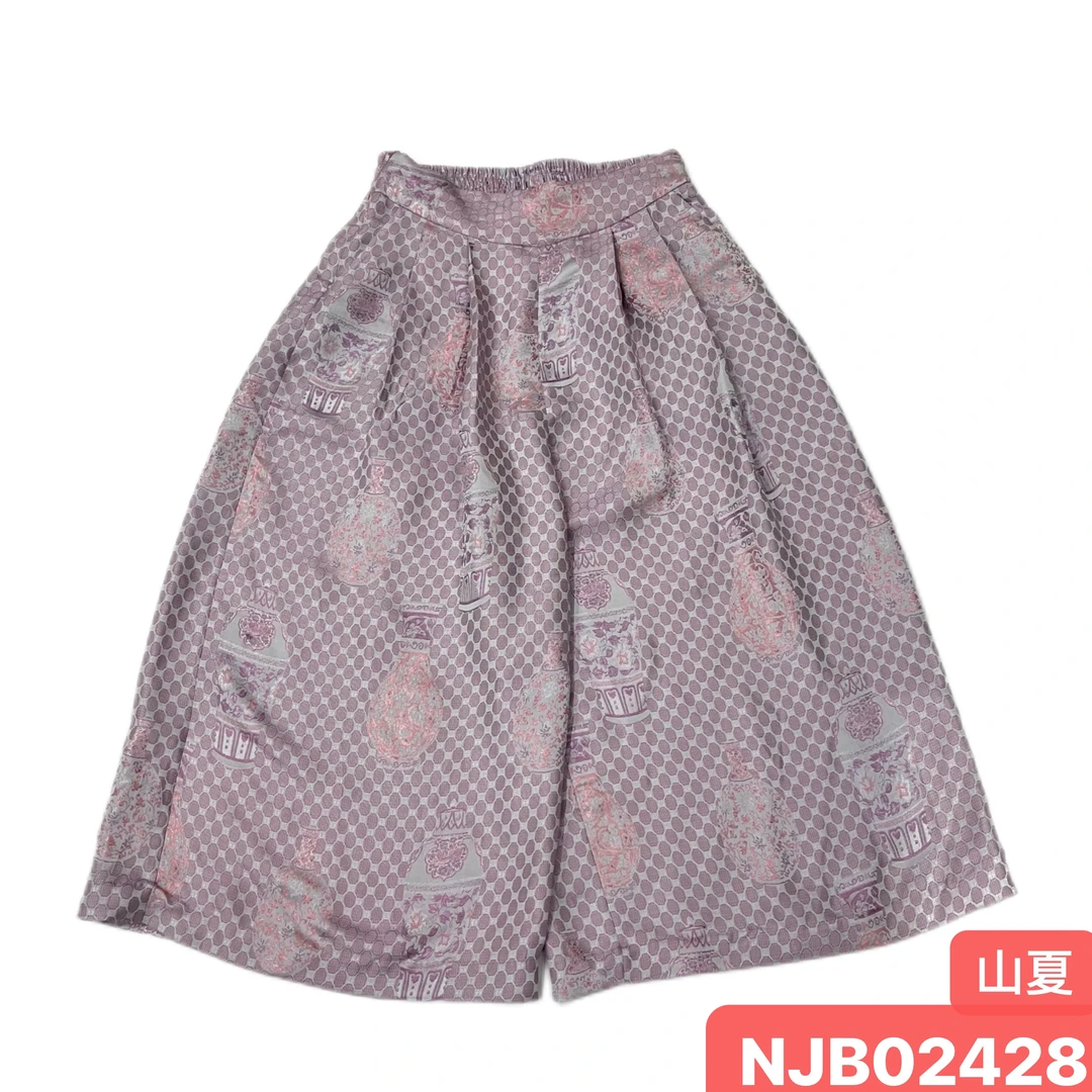 娜家国风山夏直筒裤NJB(024028)高腰夏季女士百搭休闲