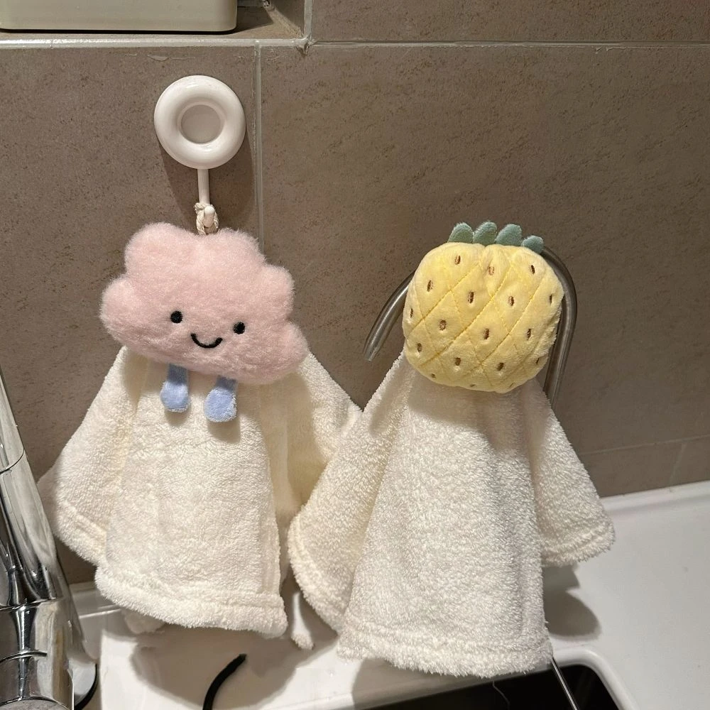 可爱擦手巾吸水挂式擦手布加厚卫生间儿童卡通加厚珊瑚绒吸水毛巾